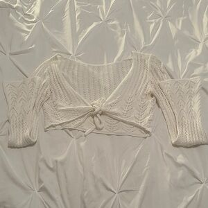 A Classy Chic Boutique White Knit Crop Top